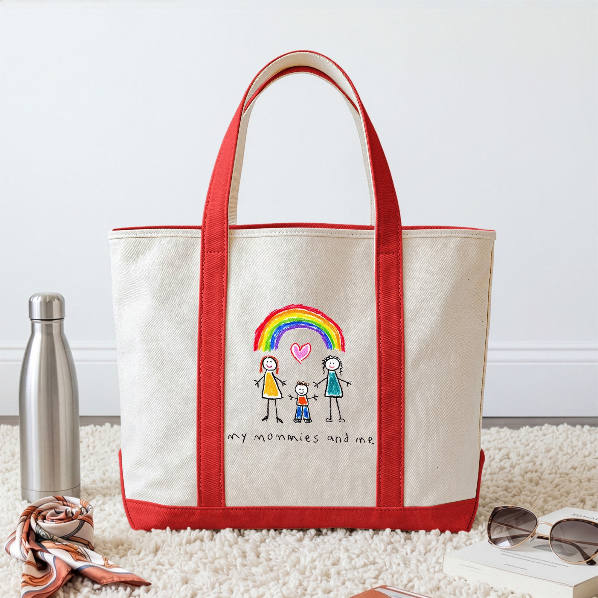 Custom Kids Drawing, Kid Art Bag, Mother’sDay Gift, Teacher, Grandma Thank You Gifts - Personalized Tote Bag