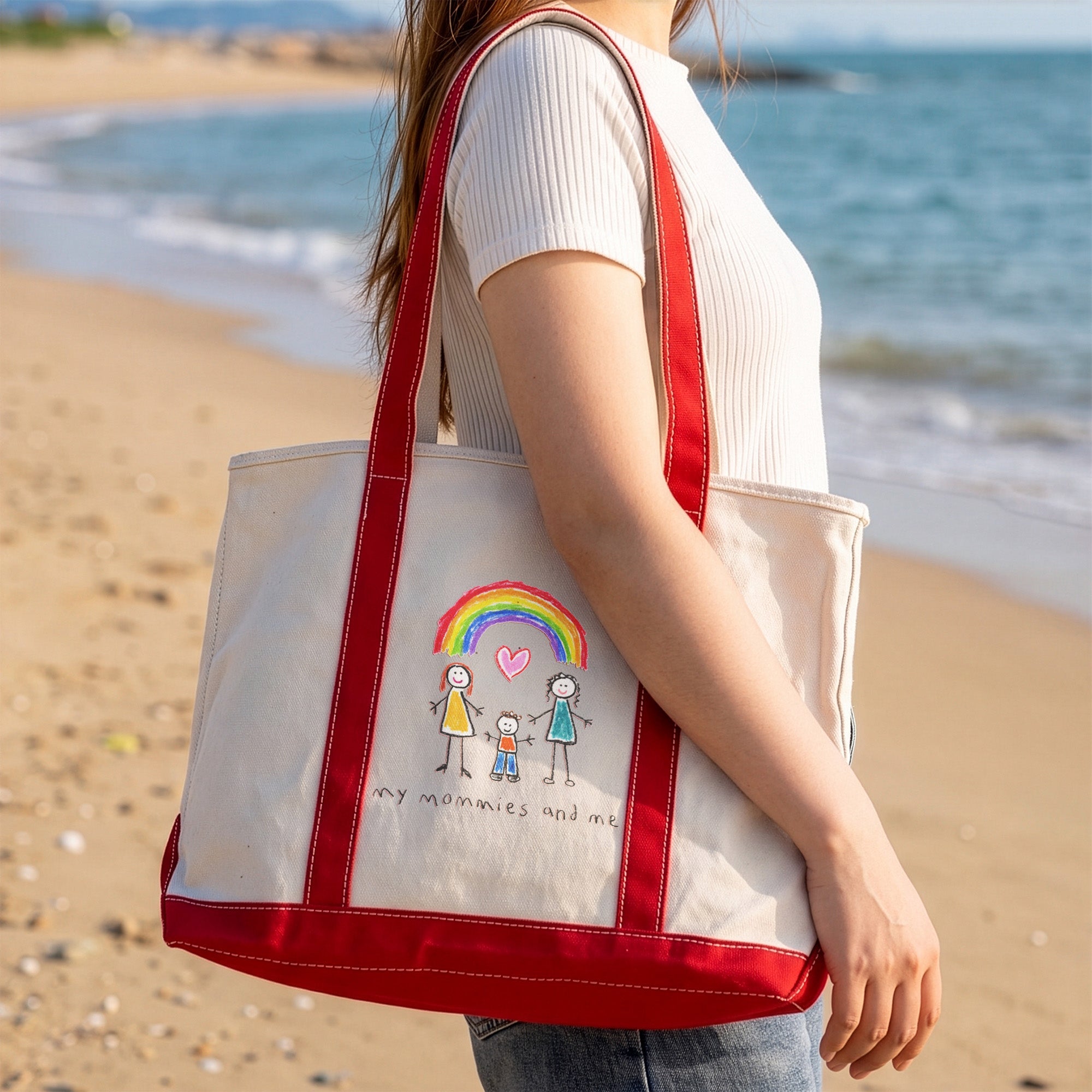 Custom Kids Drawing, Kid Art Bag, Mother’sDay Gift, Teacher, Grandma Thank You Gifts - Personalized Tote Bag