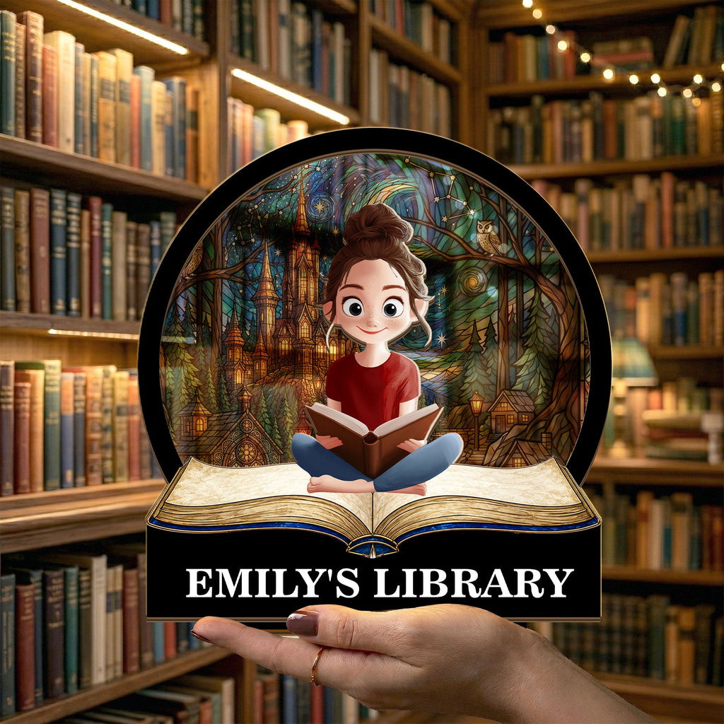 Custom Library, Book Nook For Book Worm - Personalized Wooden Plaque