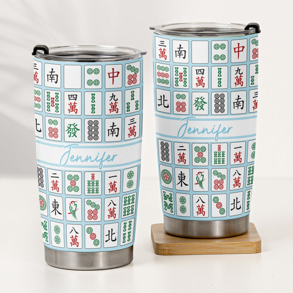 Custom Monogram, Name Gift For Mahjong Lovers - Personalized Tumbler