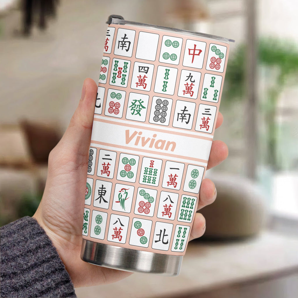 Custom Monogram, Name Gift For Mahjong Lovers - Personalized Tumbler