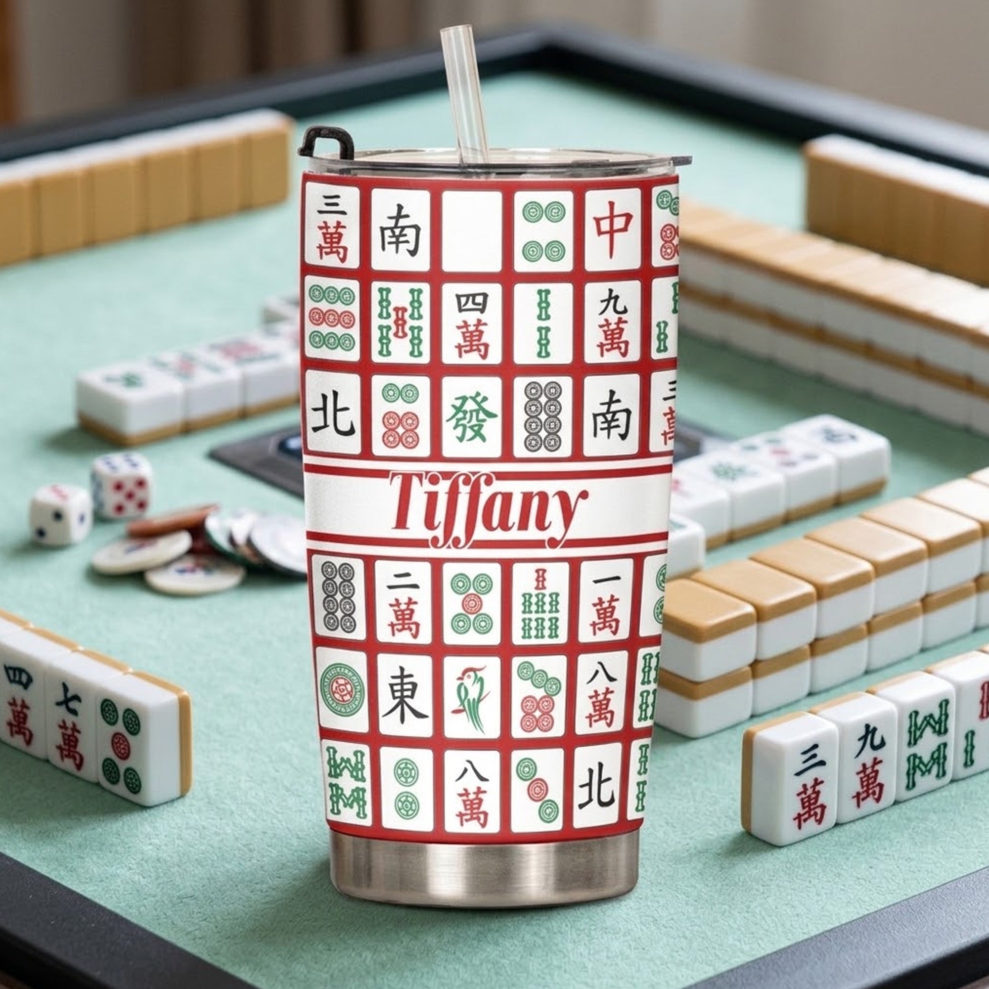 Custom Monogram, Name Gift For Mahjong Lovers - Personalized Tumbler