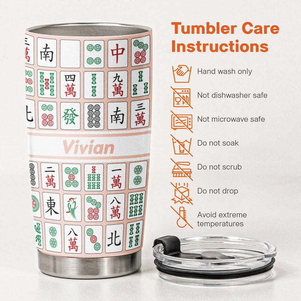 Custom Monogram, Name Gift For Mahjong Lovers - Personalized Tumbler