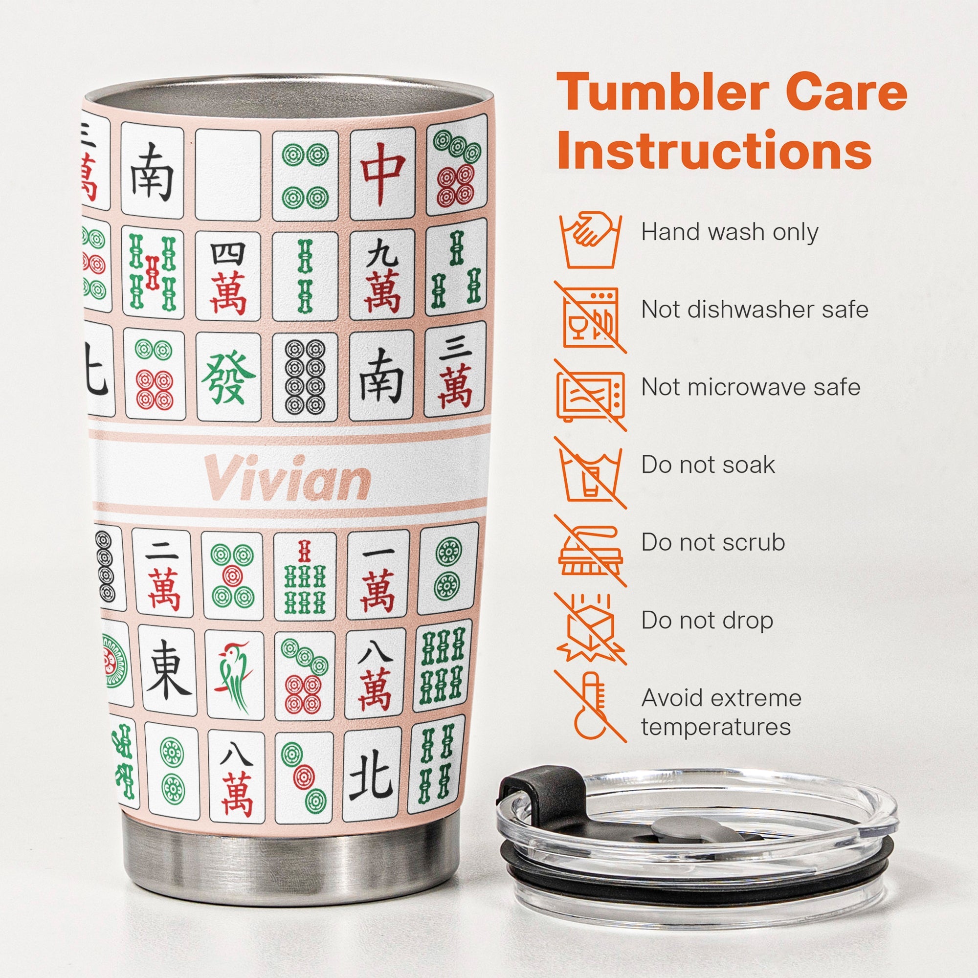 Custom Monogram, Name Gift For Mahjong Lovers - Personalized Tumbler