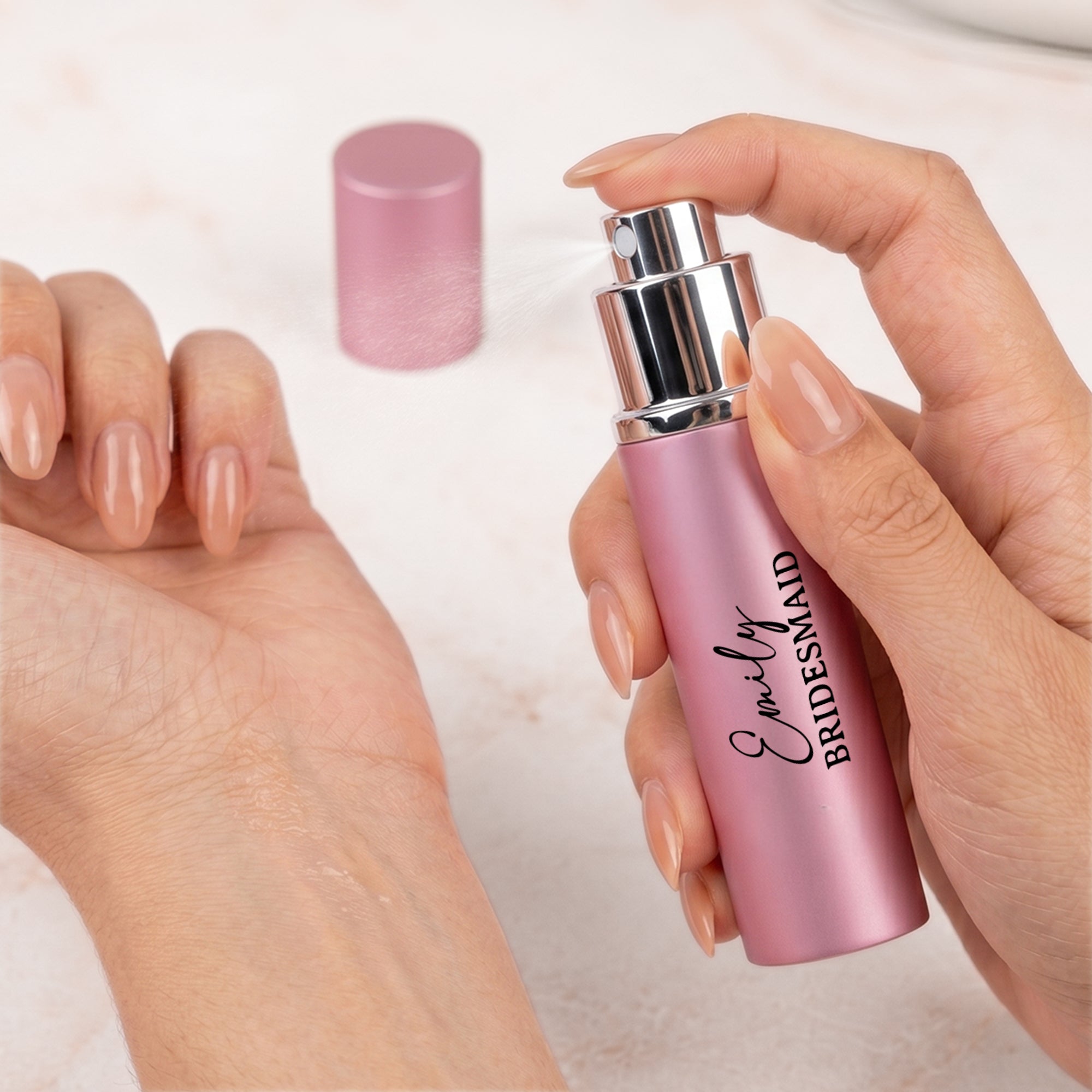 Custom Name & Birth Flower Wedding Gifts For Her, Bridesmaid - Personalized Mini Perfume Bottle