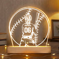 Custom Name, Number Gift For Softball Players- Personalized Night Light