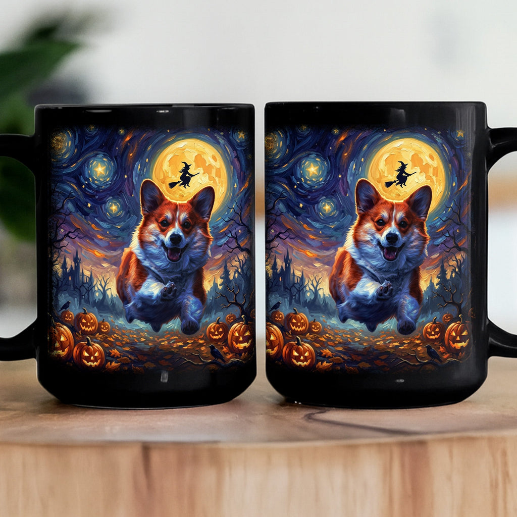 Custom Pet Dog Cat Portrait Halloween Van Gogh Art - Personalized Mug