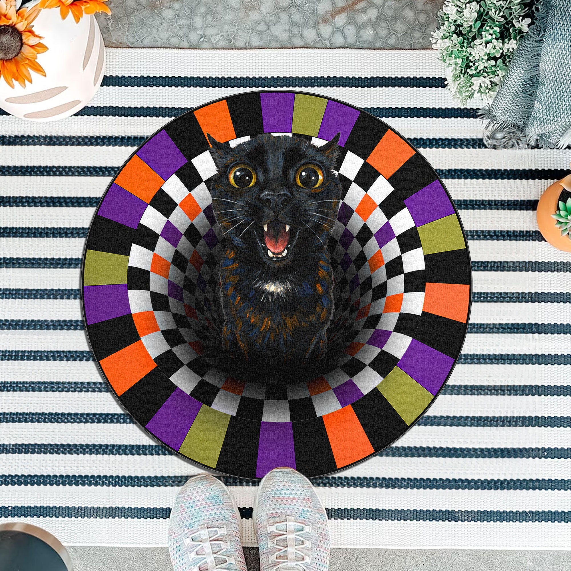 Custom Pet Photo Funny Scream Art - Personalized Doormat