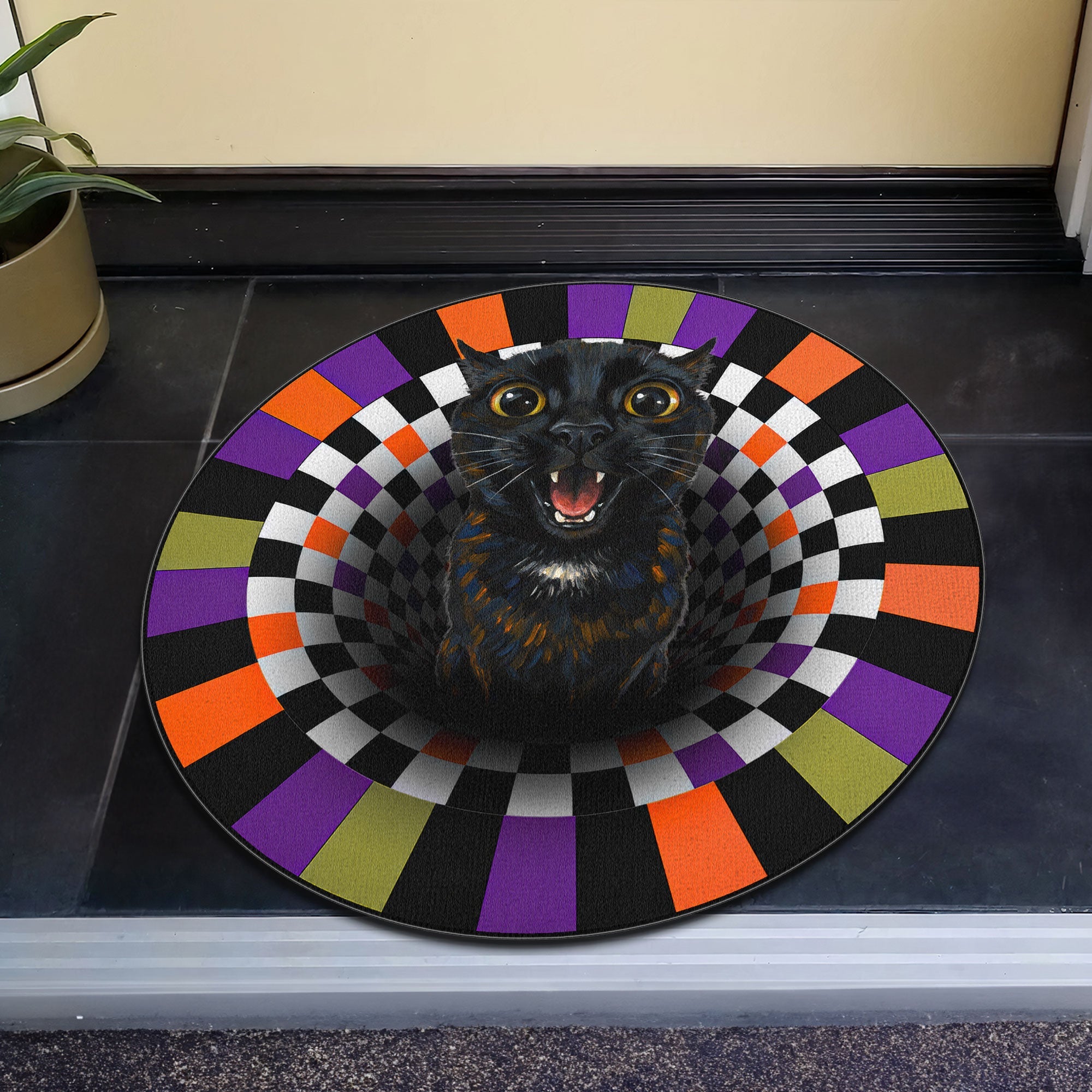 Custom Pet Photo Funny Scream Art - Personalized Doormat