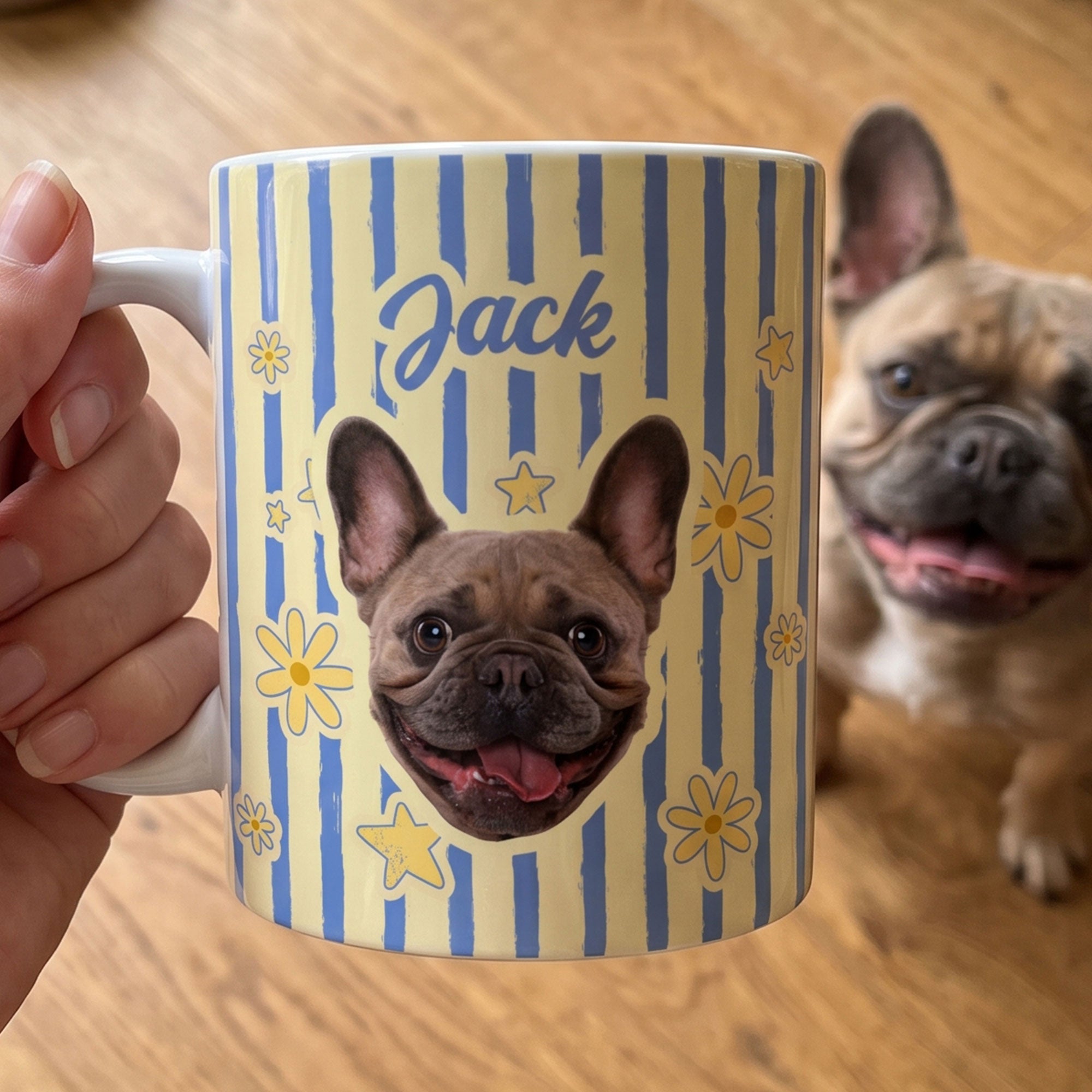 Custom Pet Photo - Vintage Bag For Dog Mom, Cat Mom - Personalized Mug