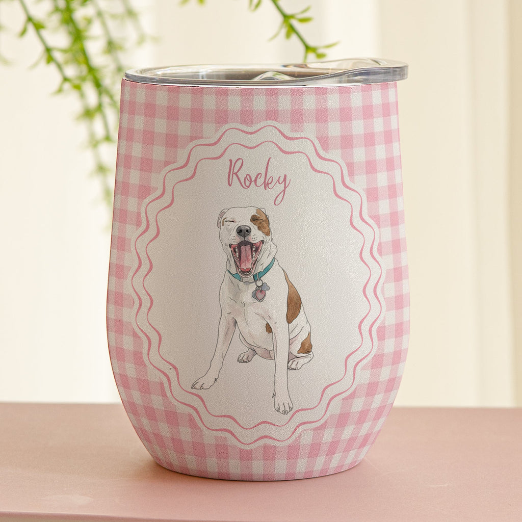Custom Pet Photo Watercolor Colorful - Personalized Wine Tumbler