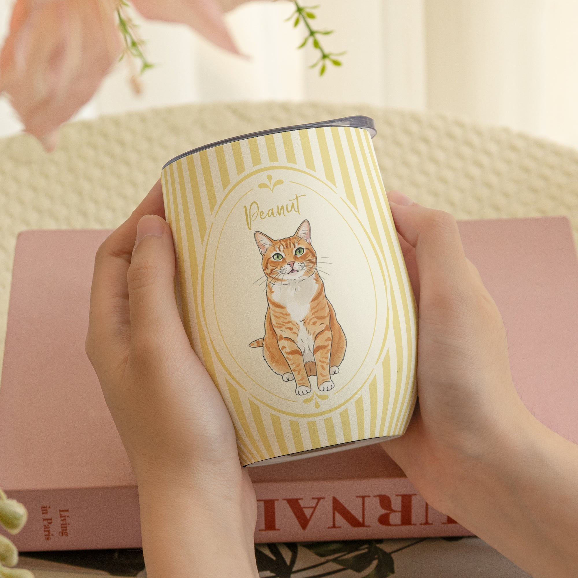 Custom Pet Photo Watercolor Colorful - Personalized Wine Tumbler