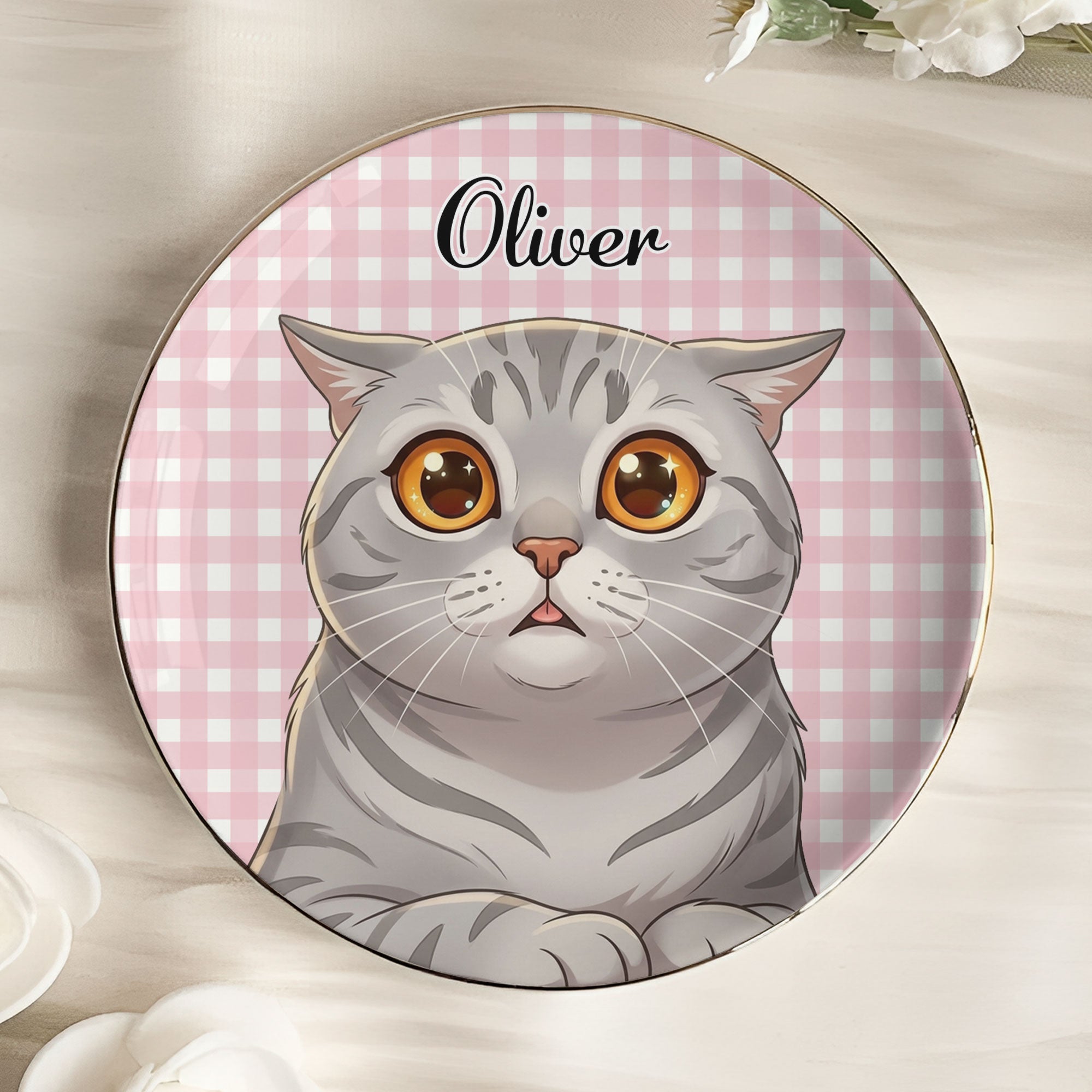 Custom Pet Portrait Cartoon Style Art - Personalized Jewelry Dish