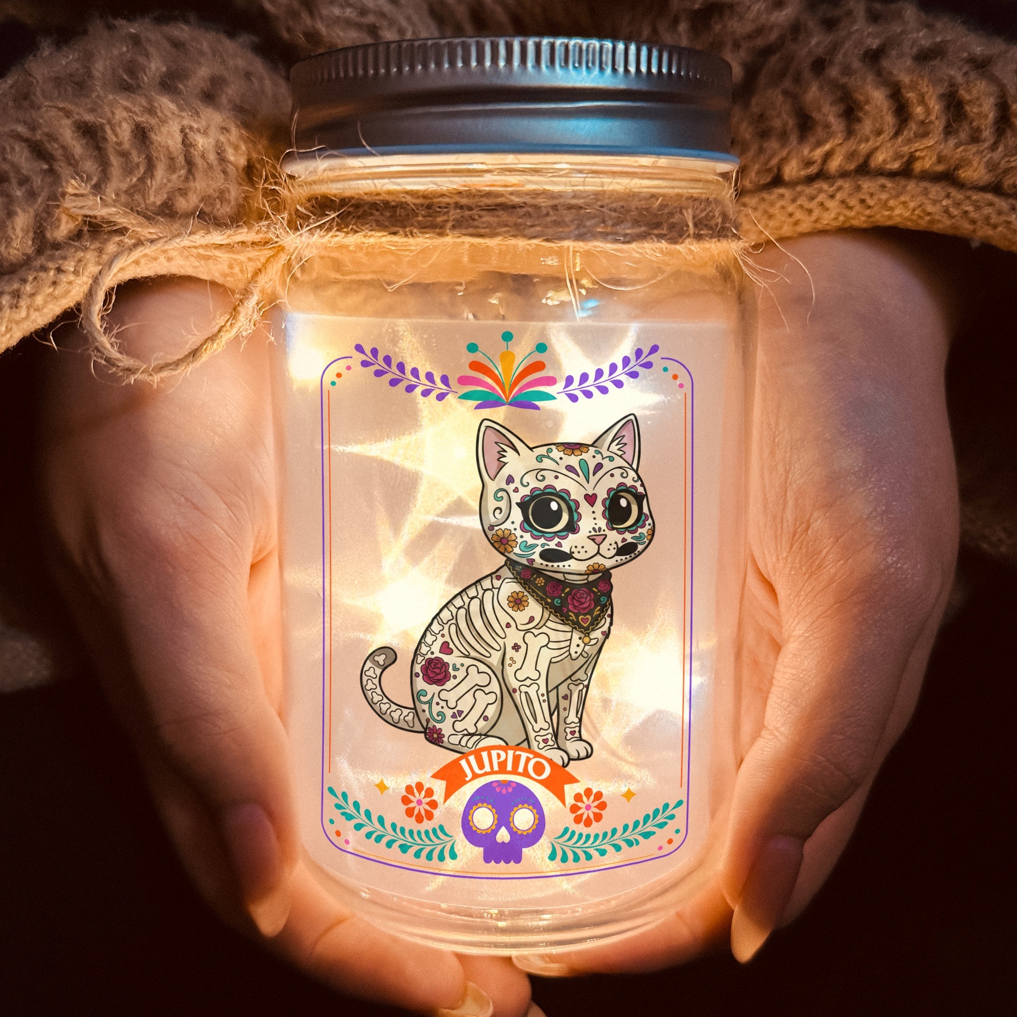 Custom Pet Portrait Day Of The Dead Mexican Hispanic Style - Personalized Night Light