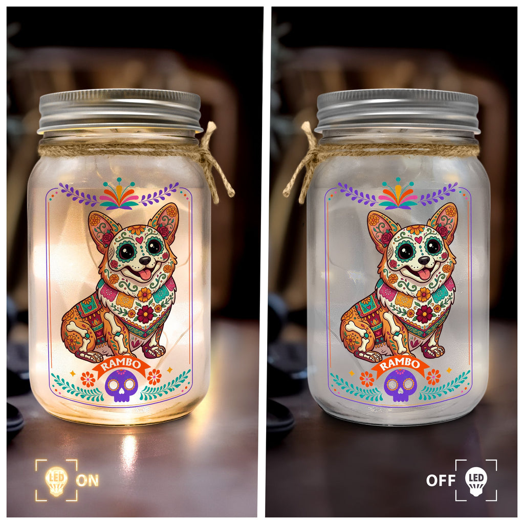 Custom Pet Portrait Day Of The Dead Mexican Hispanic Style - Personalized Night Light