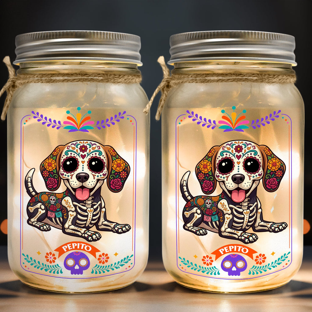 Custom Pet Portrait Day Of The Dead Mexican Hispanic Style - Personalized Night Light