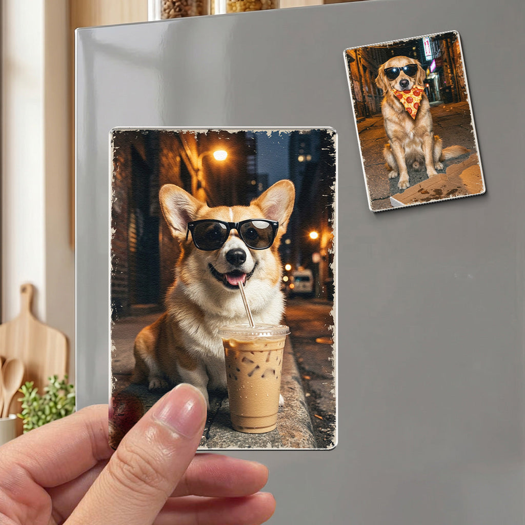 Custom Pet Portrait Funny Meme Gift For Pet Lovers - Personalized Magnet
