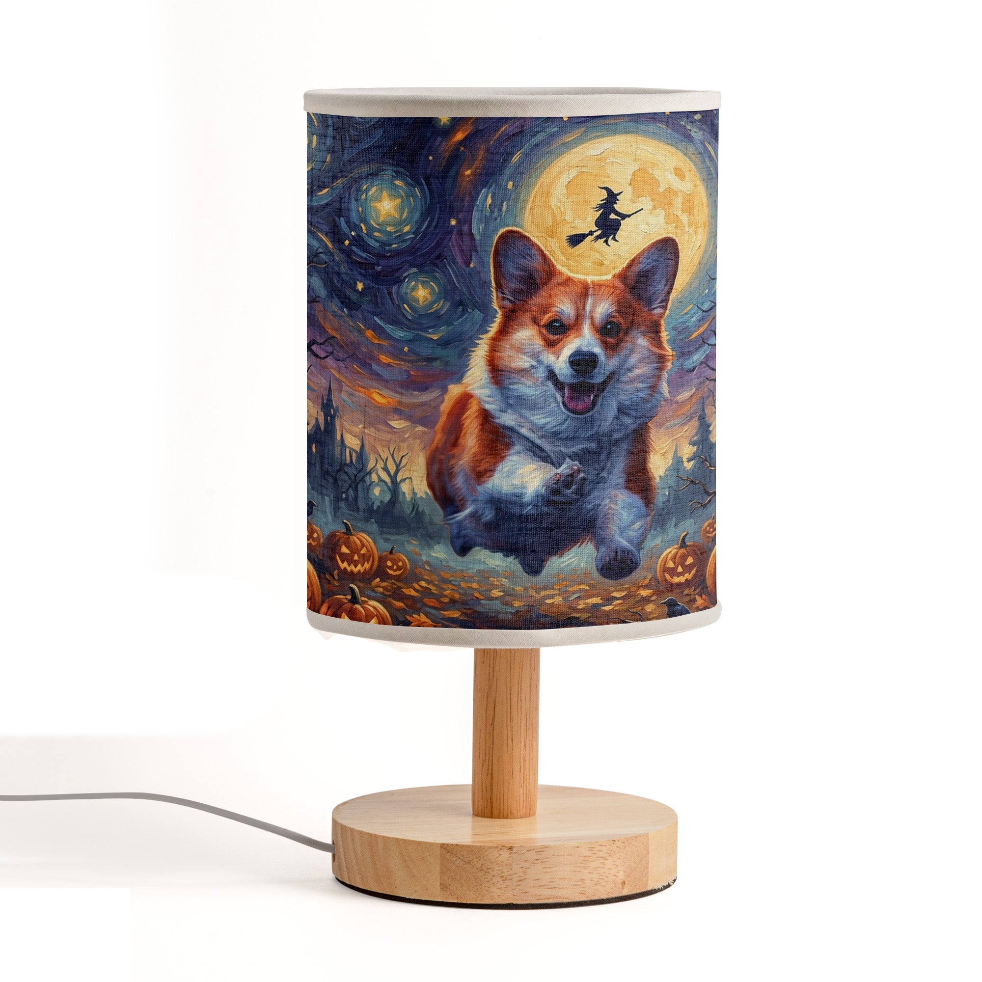 Custom Pet Portrait Halloween Van Gogh Art - Personalized Night Light