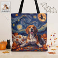 Custom Pet Portrait Halloween Van Gogh Art - Personalized Tote Bag