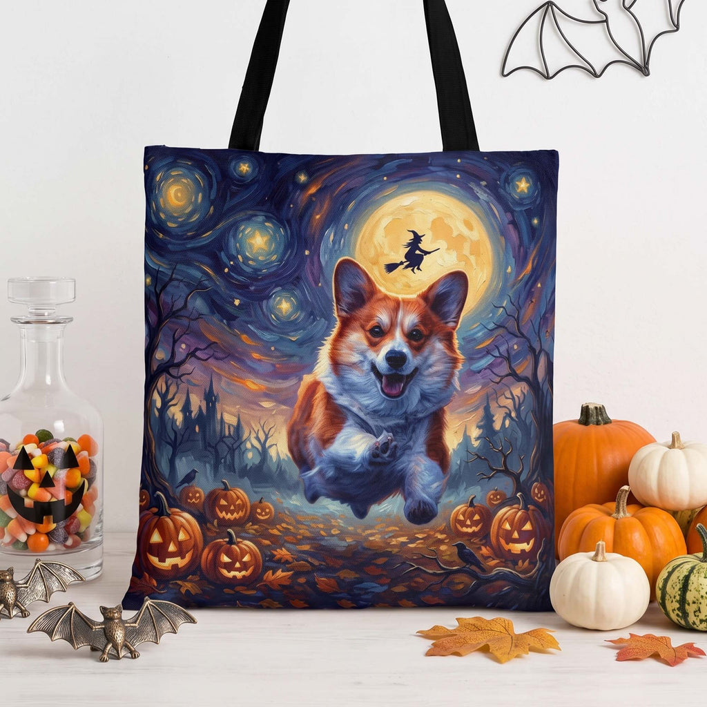 Custom Pet Portrait Halloween Van Gogh Art - Personalized Tote Bag