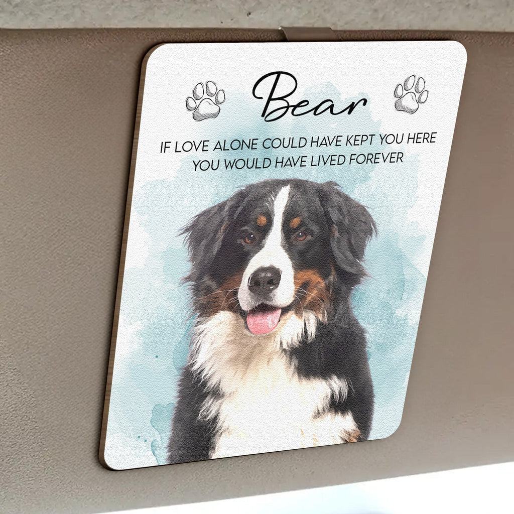 Custom Pet Watercolor Portrait Memorial Gift - Personalized Car Visor Clip