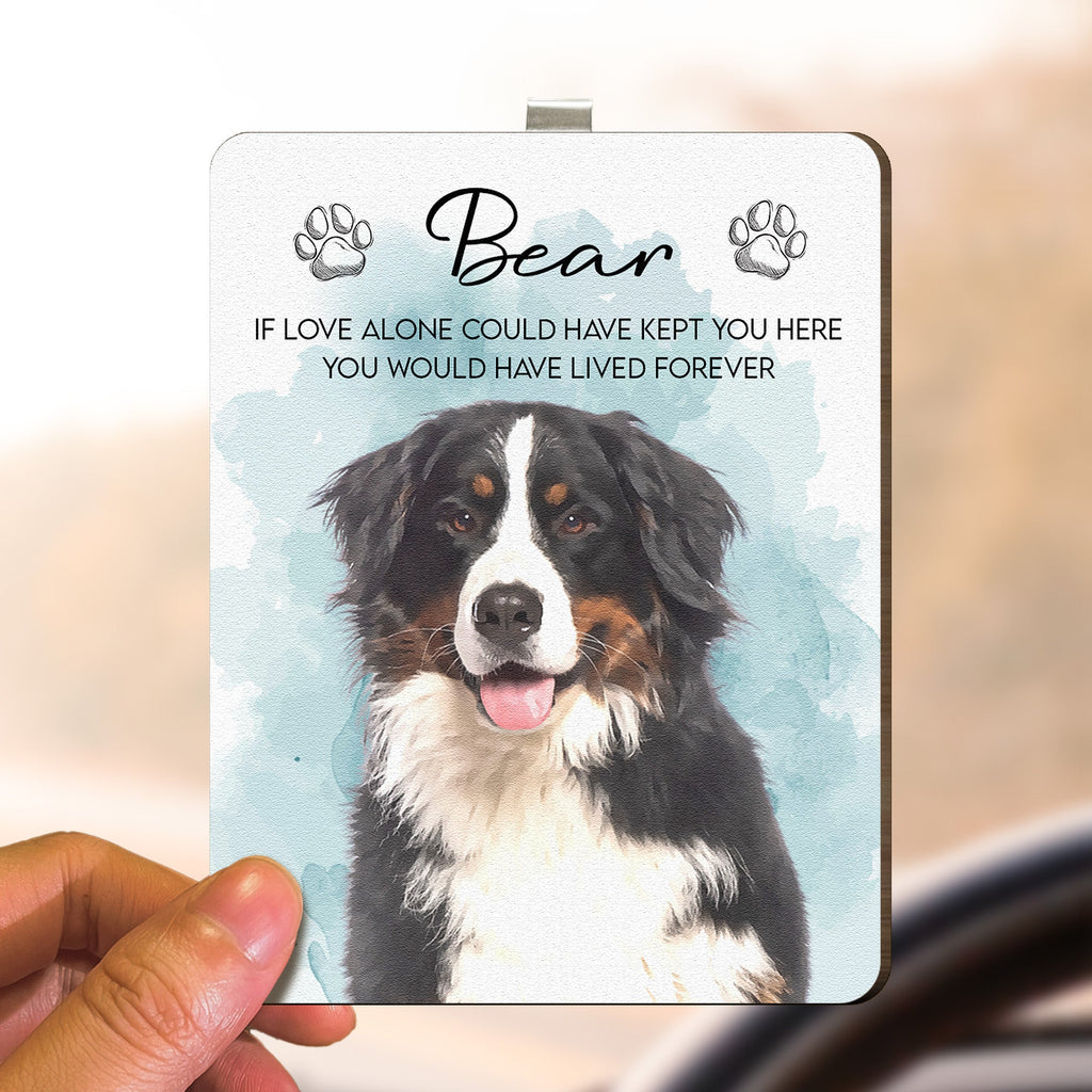 Custom Pet Watercolor Portrait Memorial Gift - Personalized Car Visor Clip