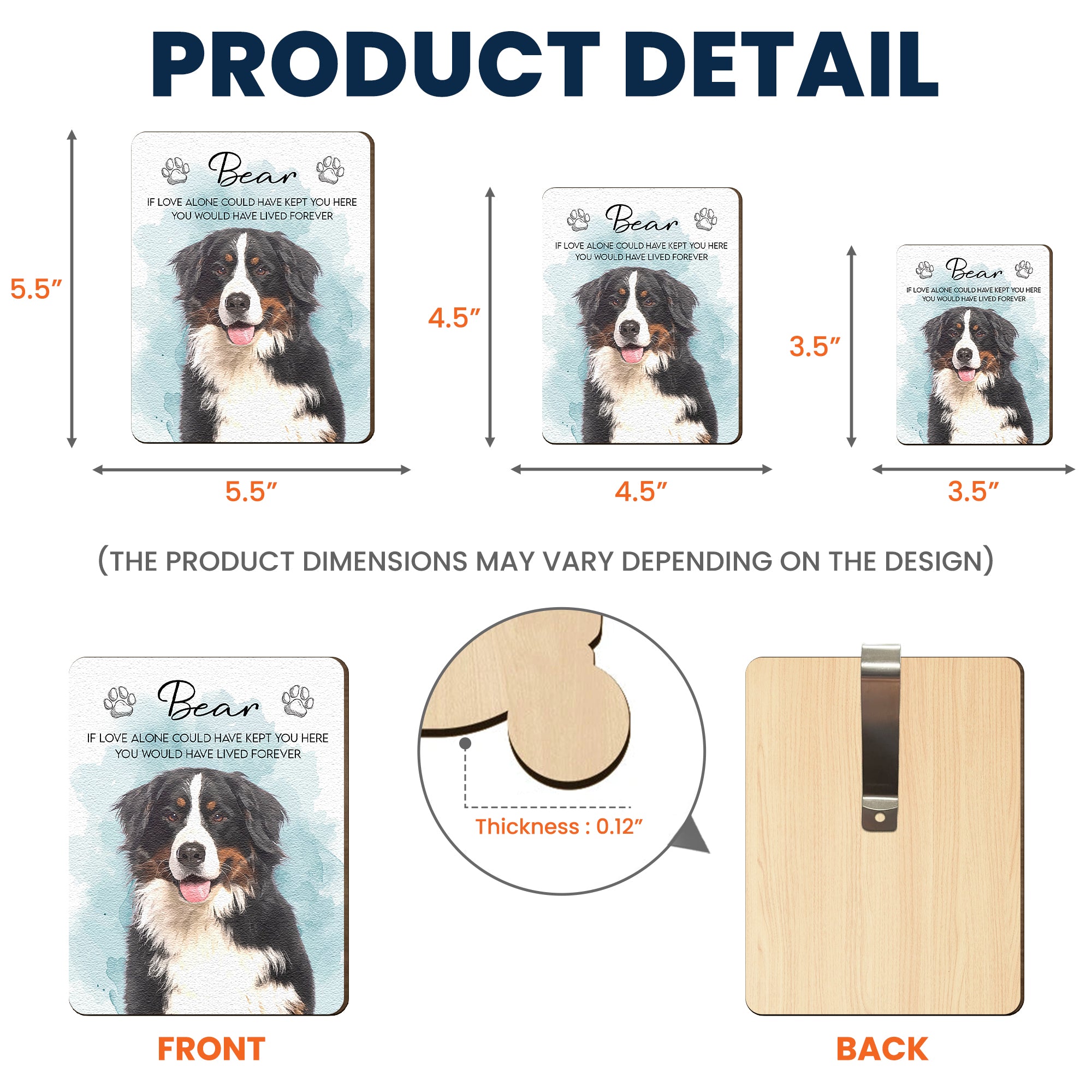 Custom Pet Watercolor Portrait Memorial Gift - Personalized Car Visor Clip