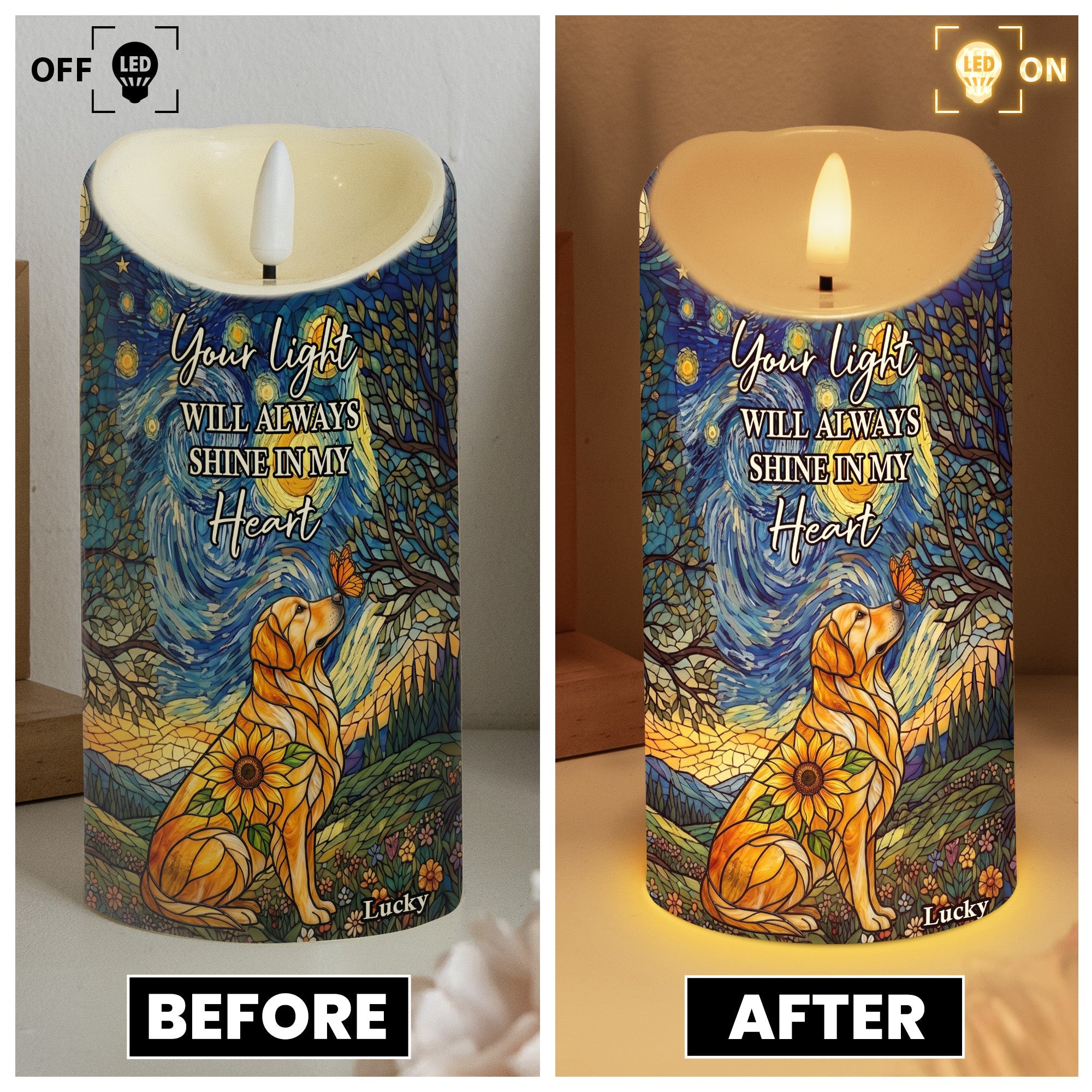 Custom Photo Pet Memorial - Personalized Candles