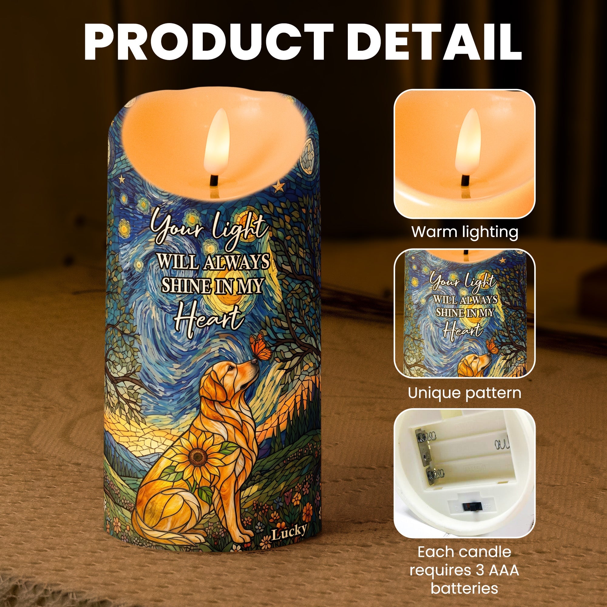 Custom Photo Pet Memorial - Personalized Candles