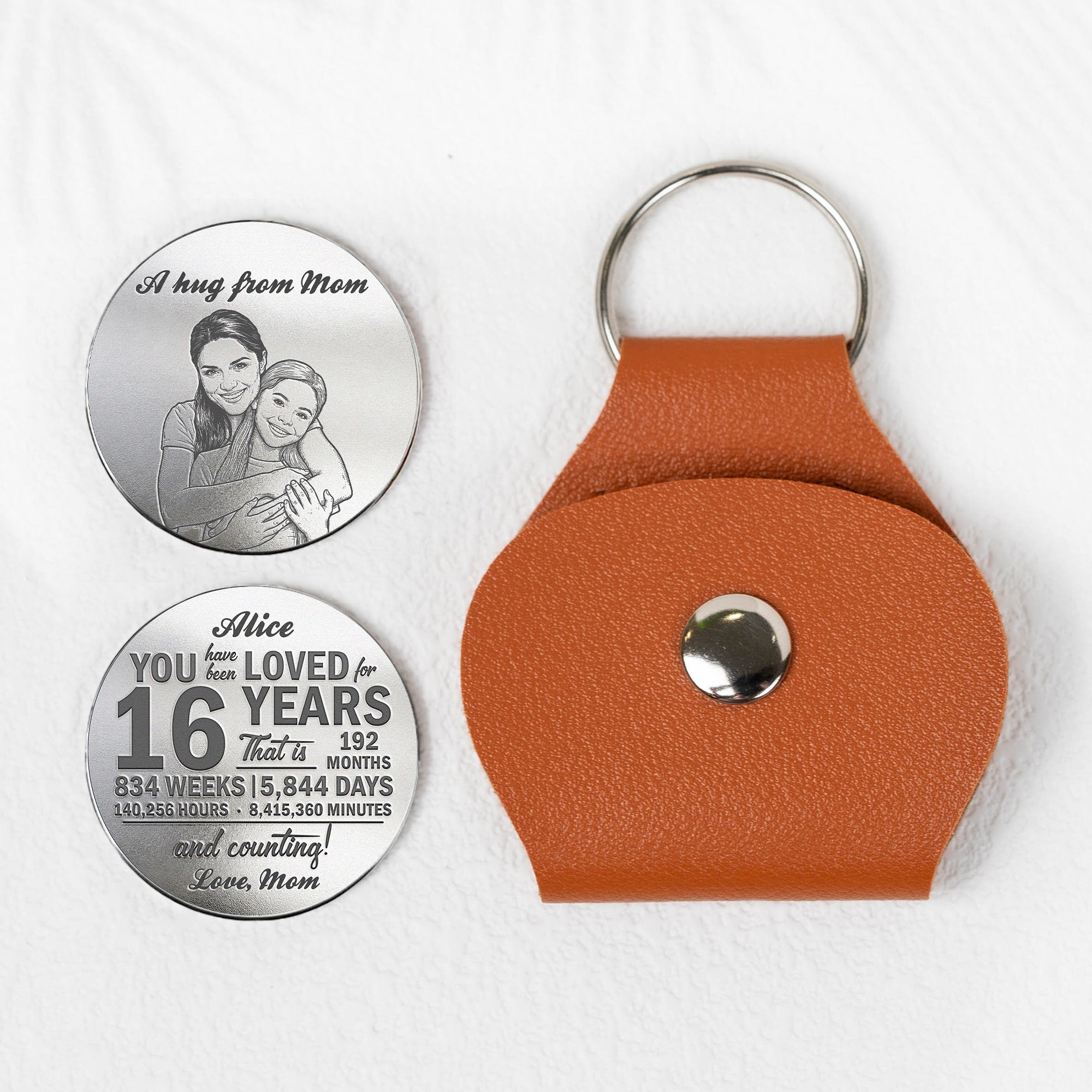 Custom Photo Sketch Line Art Birthday Gift For Son Daughter - Personalized Pocket Hug