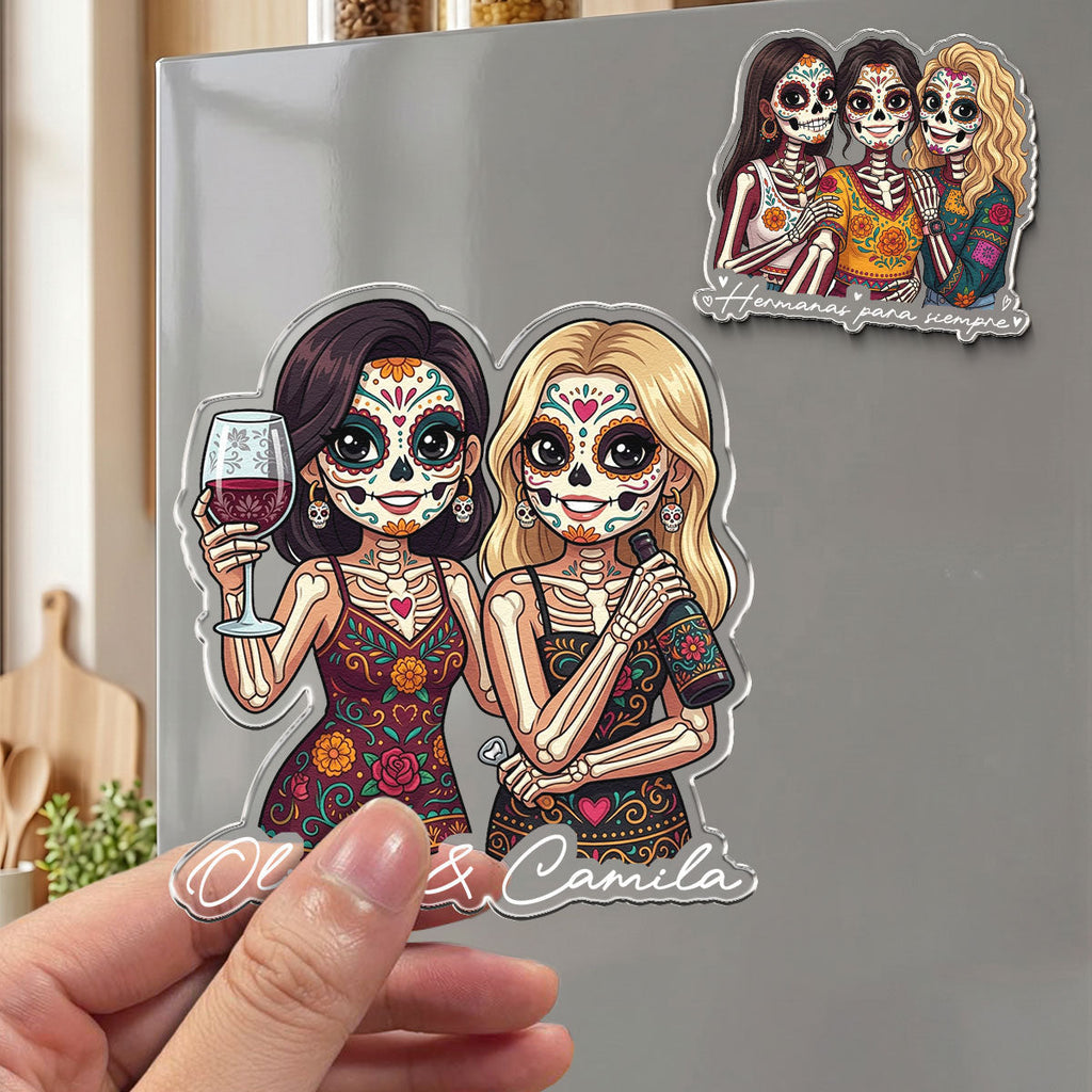 Custom Portrait Amigas Por Siempre, Regalo De Gracias Para Amiga - Personalized Magnet