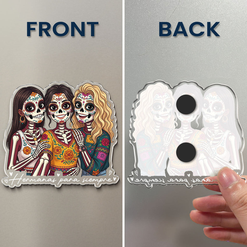 Custom Portrait Amigas Por Siempre, Regalo De Gracias Para Amiga - Personalized Magnet