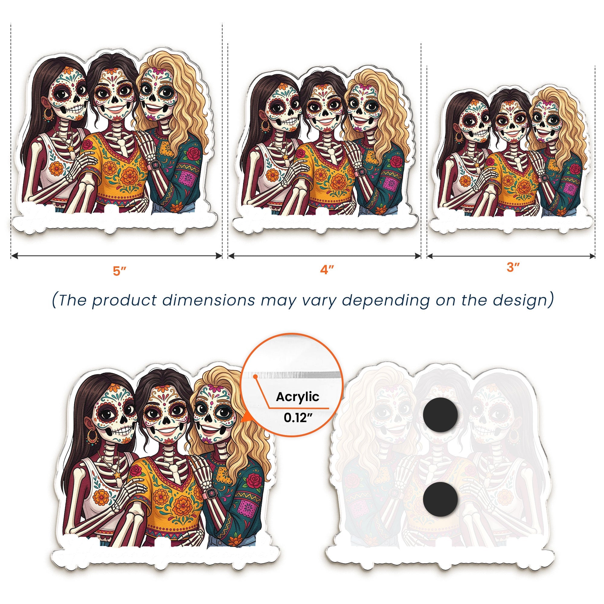 Custom Portrait Amigas Por Siempre, Regalo De Gracias Para Amiga - Personalized Magnet