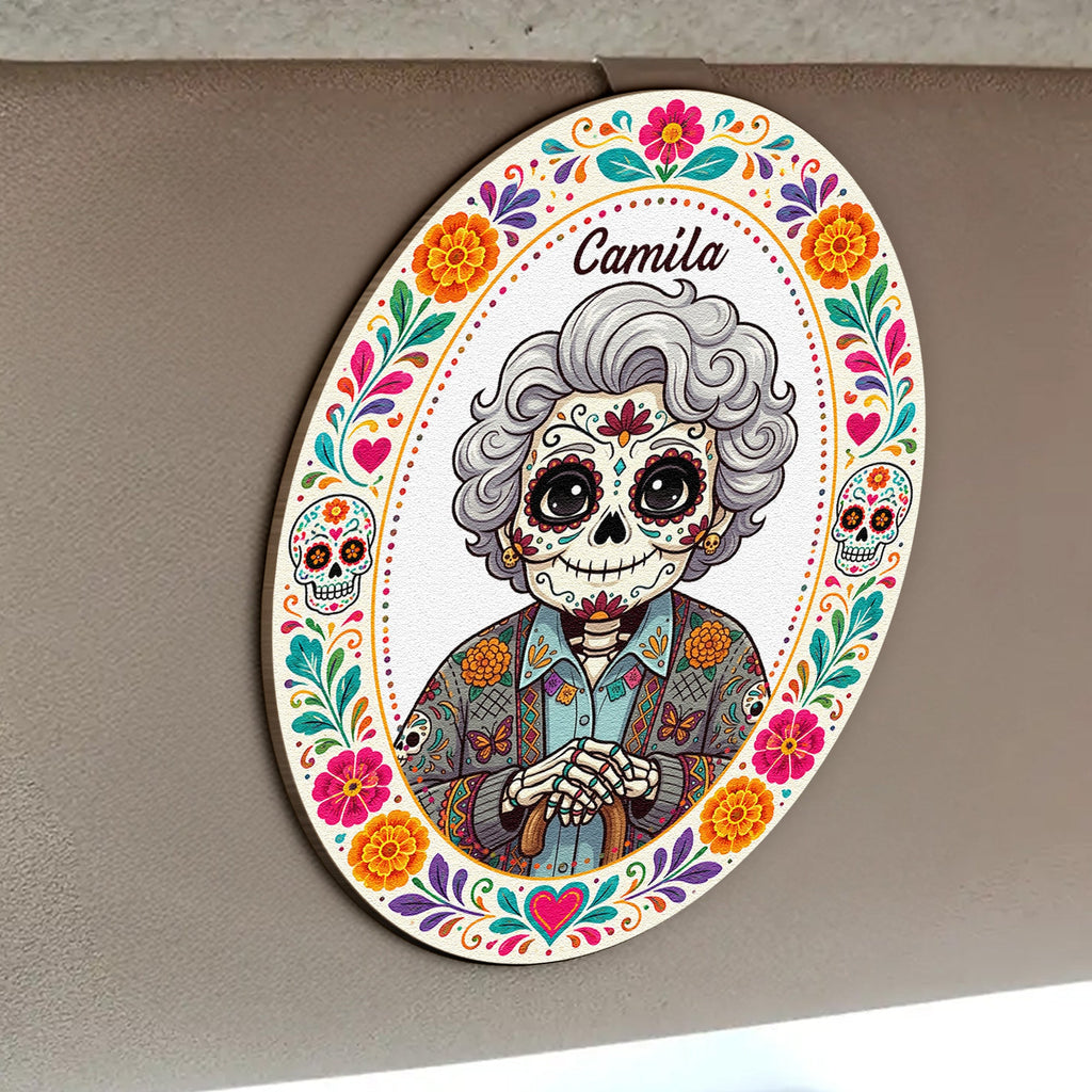 Custom Portrait Day Of The Dead Hispanic Mexican Ancestors - Personalized Car Visor Clip