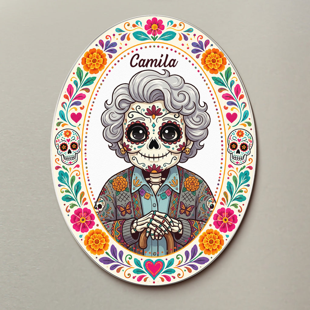 Custom Portrait Day Of The Dead Hispanic Mexican Memorial - Personalized Magnet