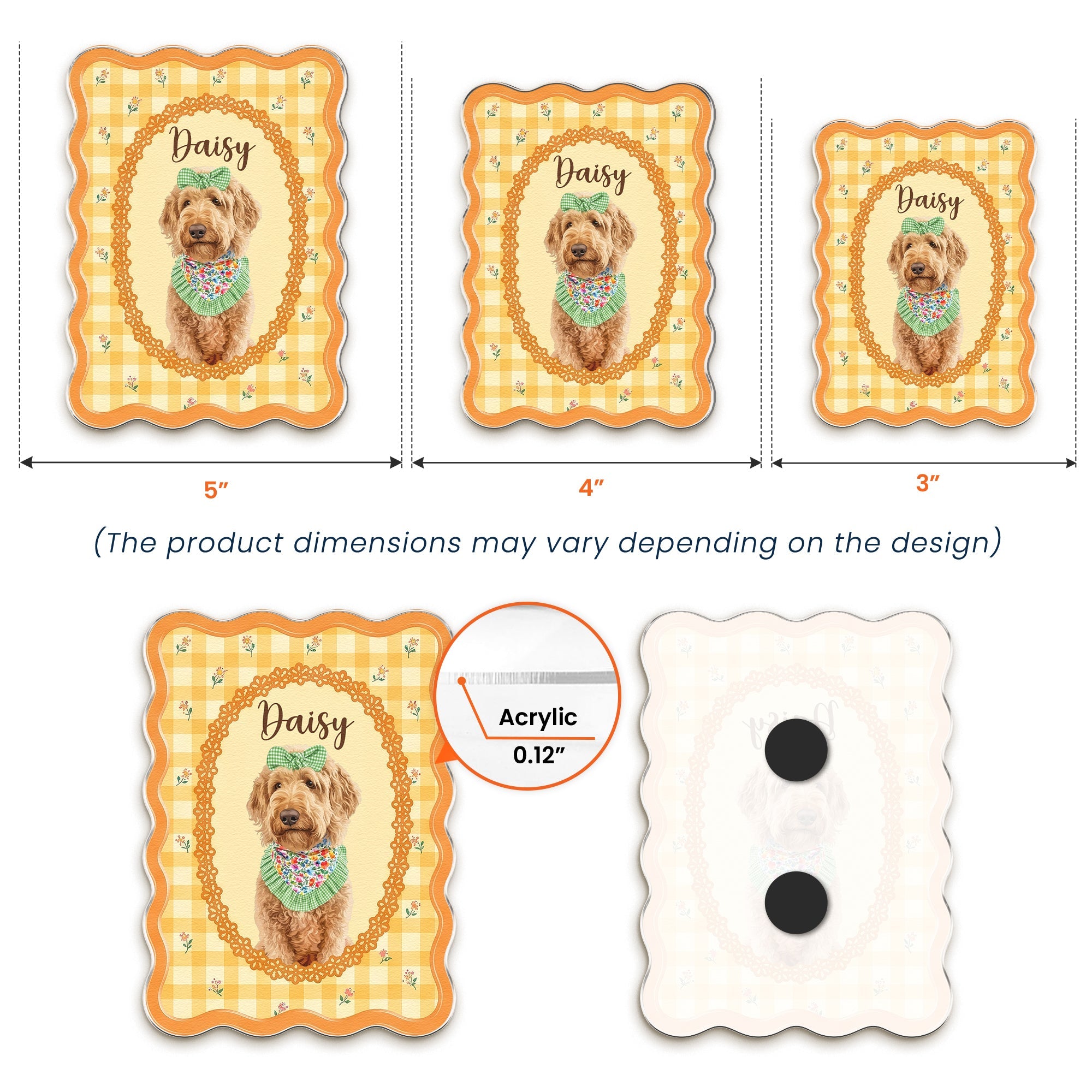 Custom Pretty Pet Portrait - Gifts For Dog Lovers, Cat Lovers - Personalized Magnet