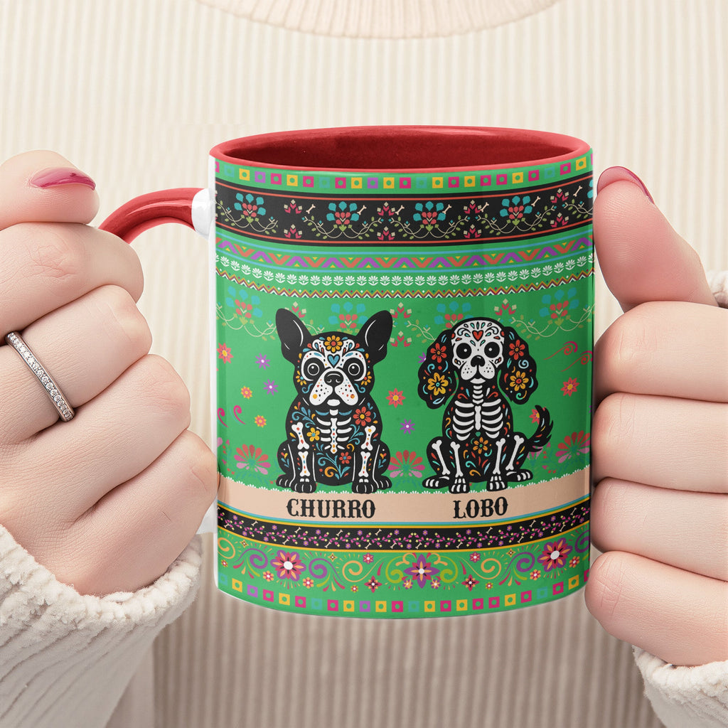 Day Of The Dead Dog Cat Pet Hispanic Mexican Flowers - Personalized Mug
