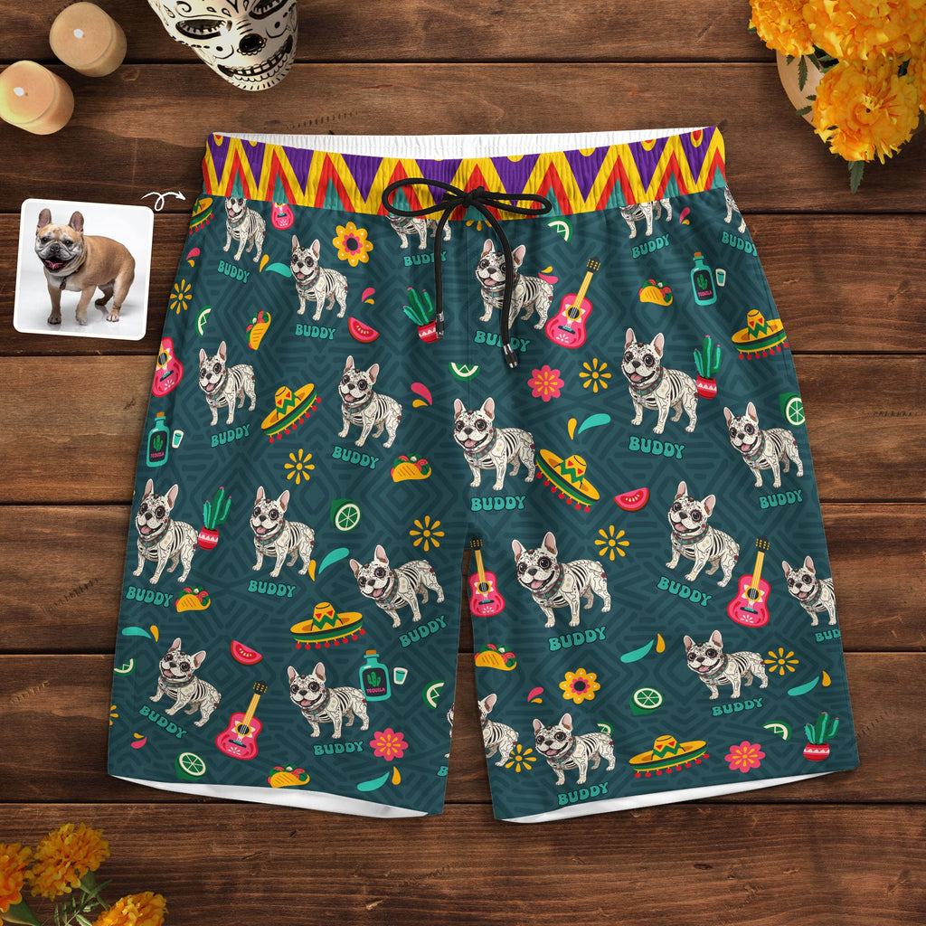 Dia De Los Muertos Custom Pet Photo Latinos Mexican Day Of The Dead - Personalized Shorts