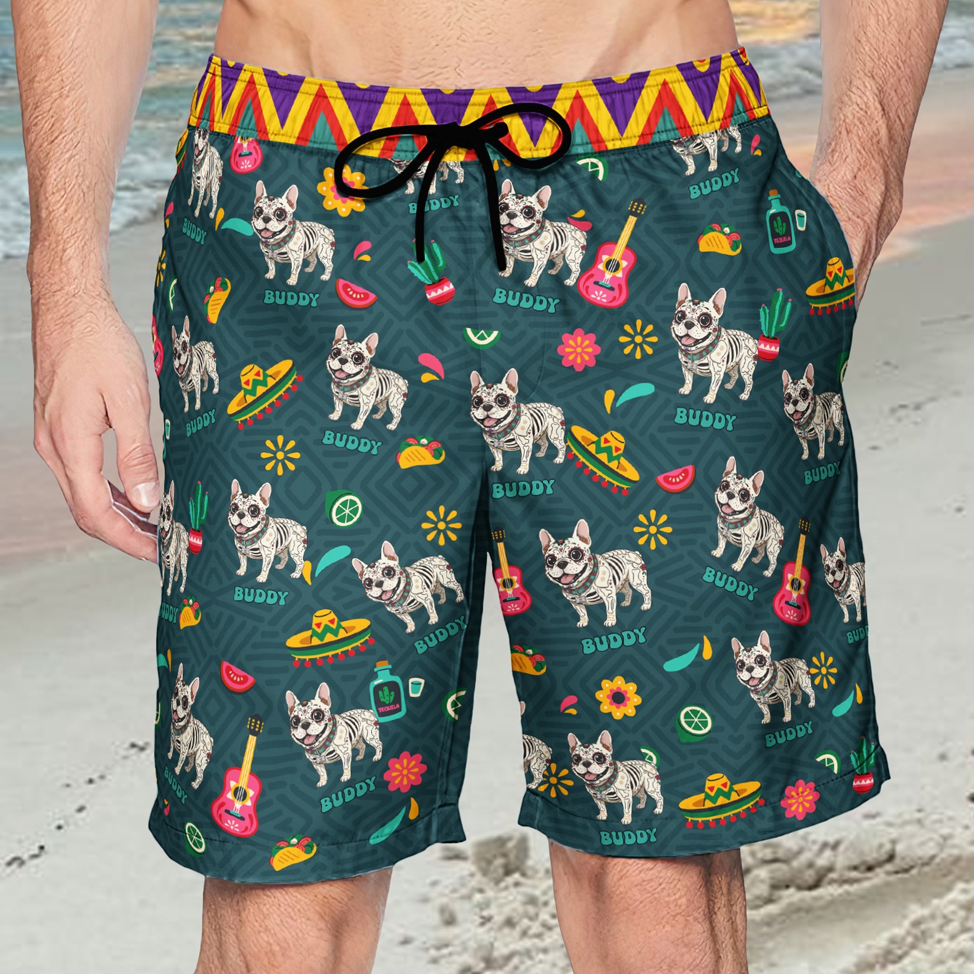 Dia De Los Muertos Custom Pet Photo Latinos Mexican Day Of The Dead - Personalized Shorts