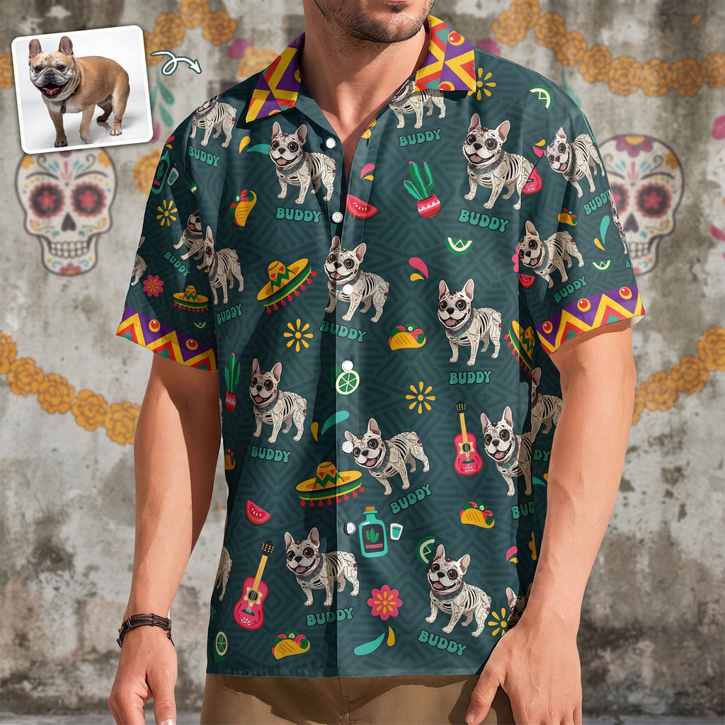 Dia De Los Muertos Custom Pet Photo Latinos Mexican - Personalized Hawaiian Shirt