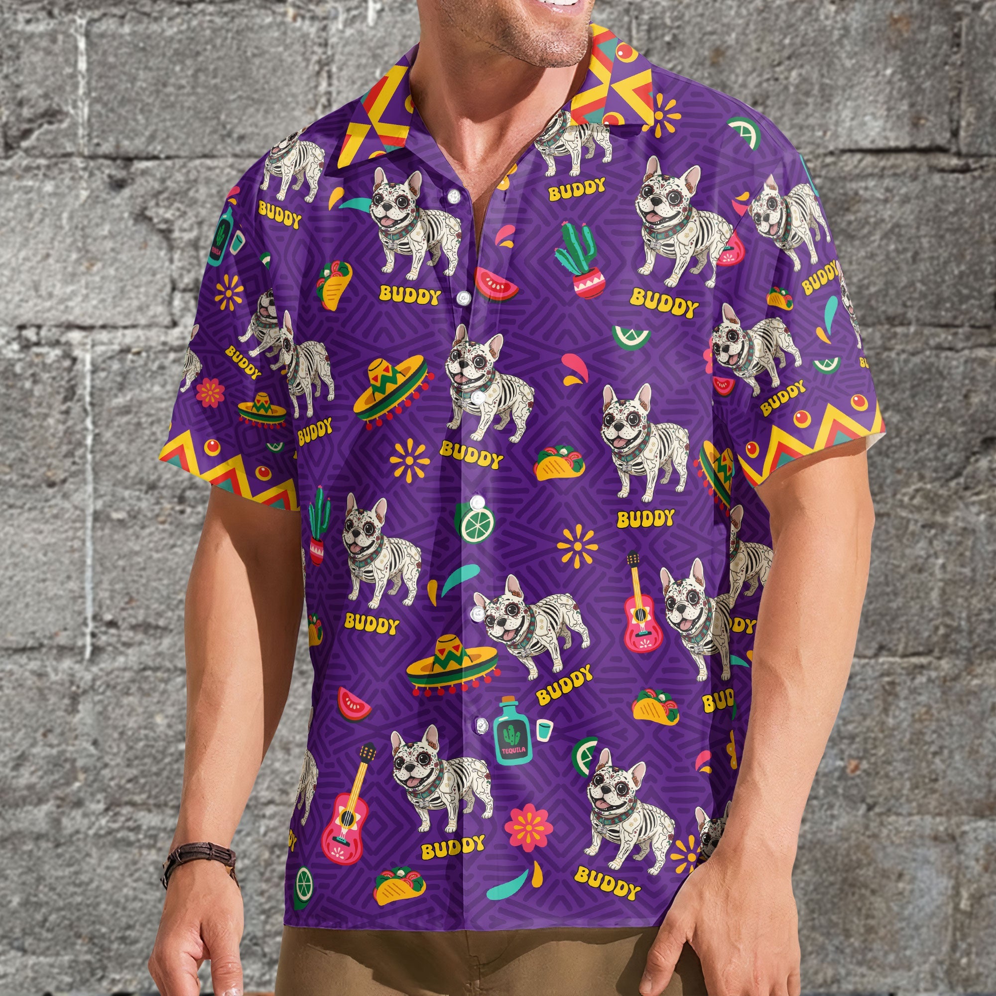 Dia De Los Muertos Custom Pet Photo Latinos Mexican - Personalized Hawaiian Shirt