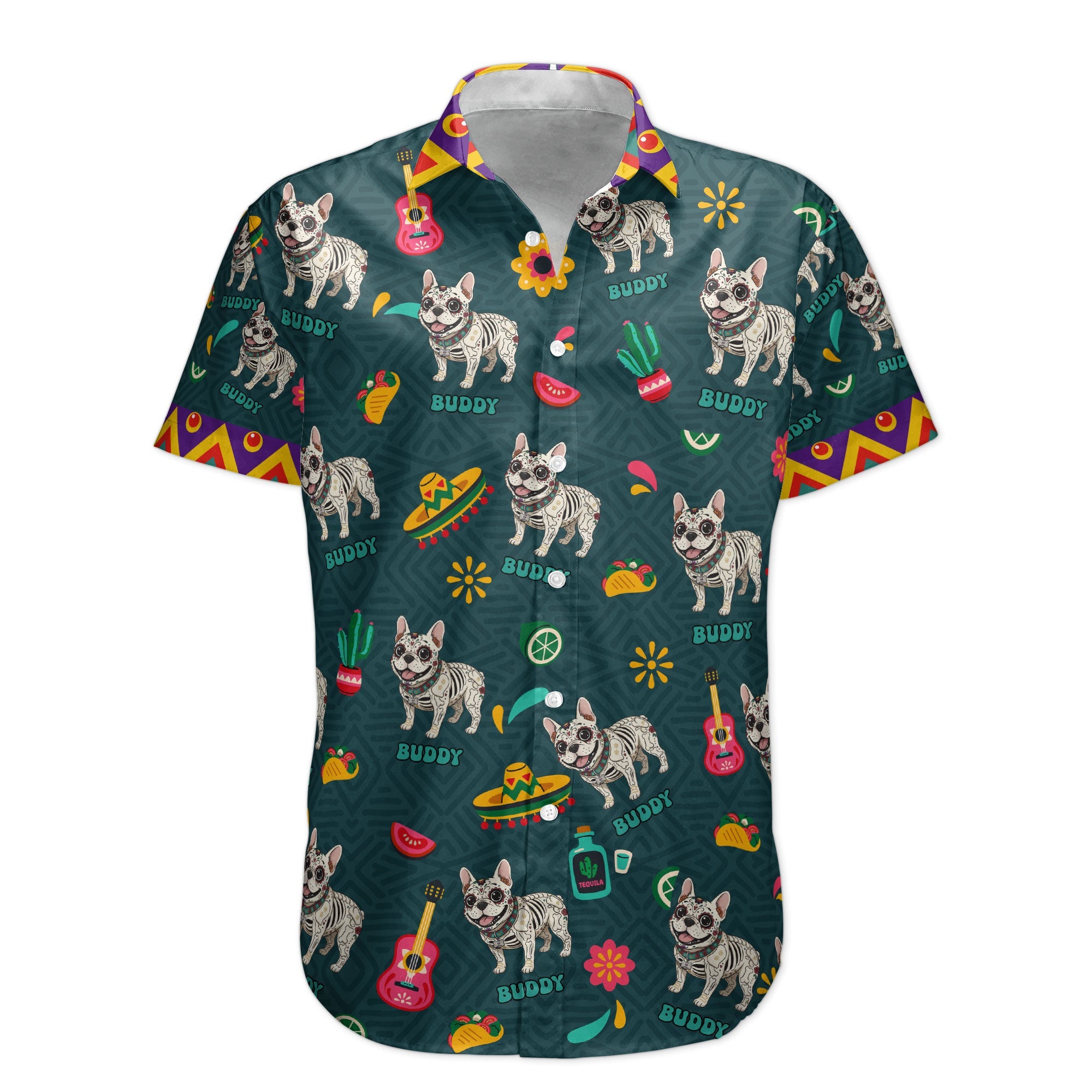 Dia De Los Muertos Custom Pet Photo Latinos Mexican - Personalized Hawaiian Shirt