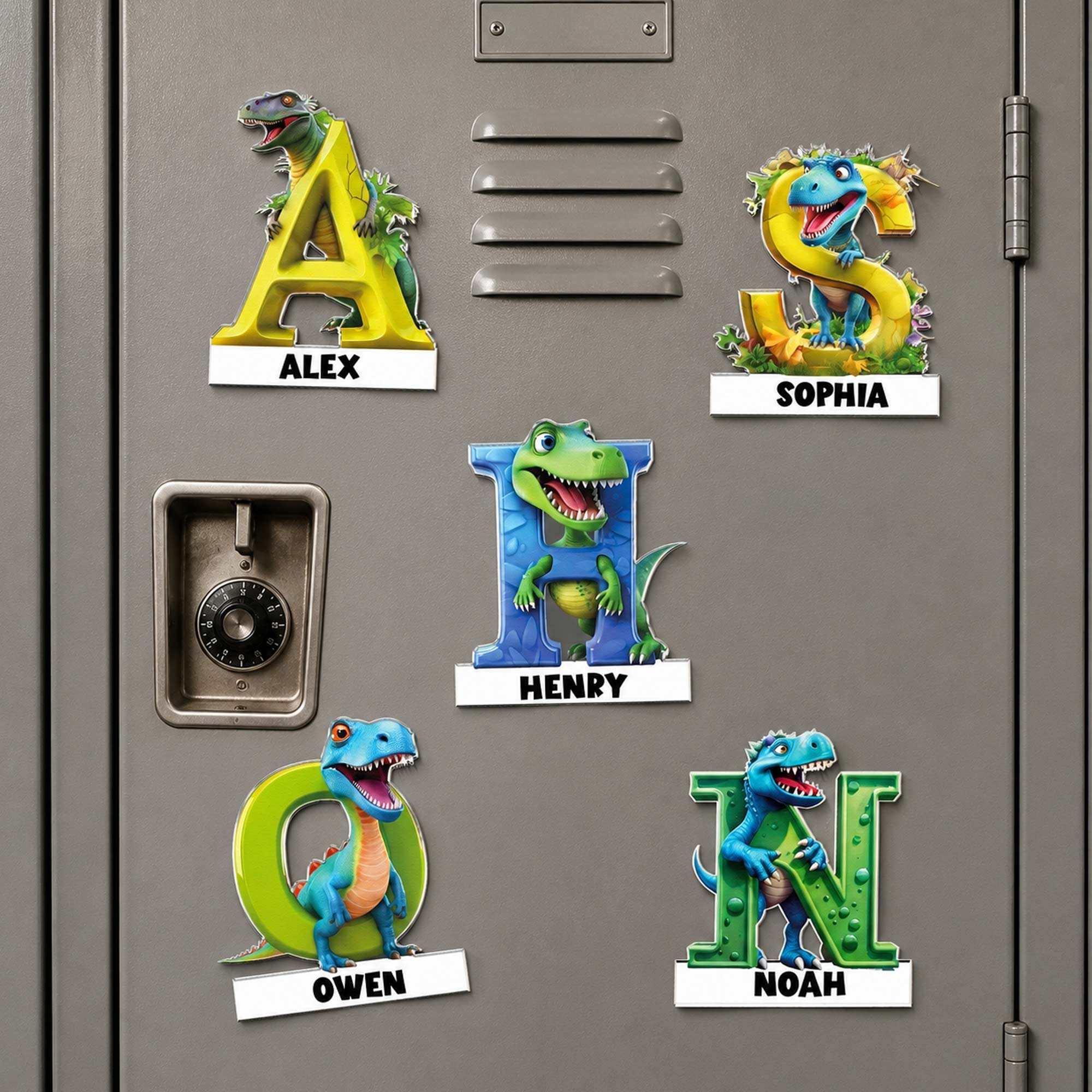 Dinosaur Alphabet - Personalized Magnet