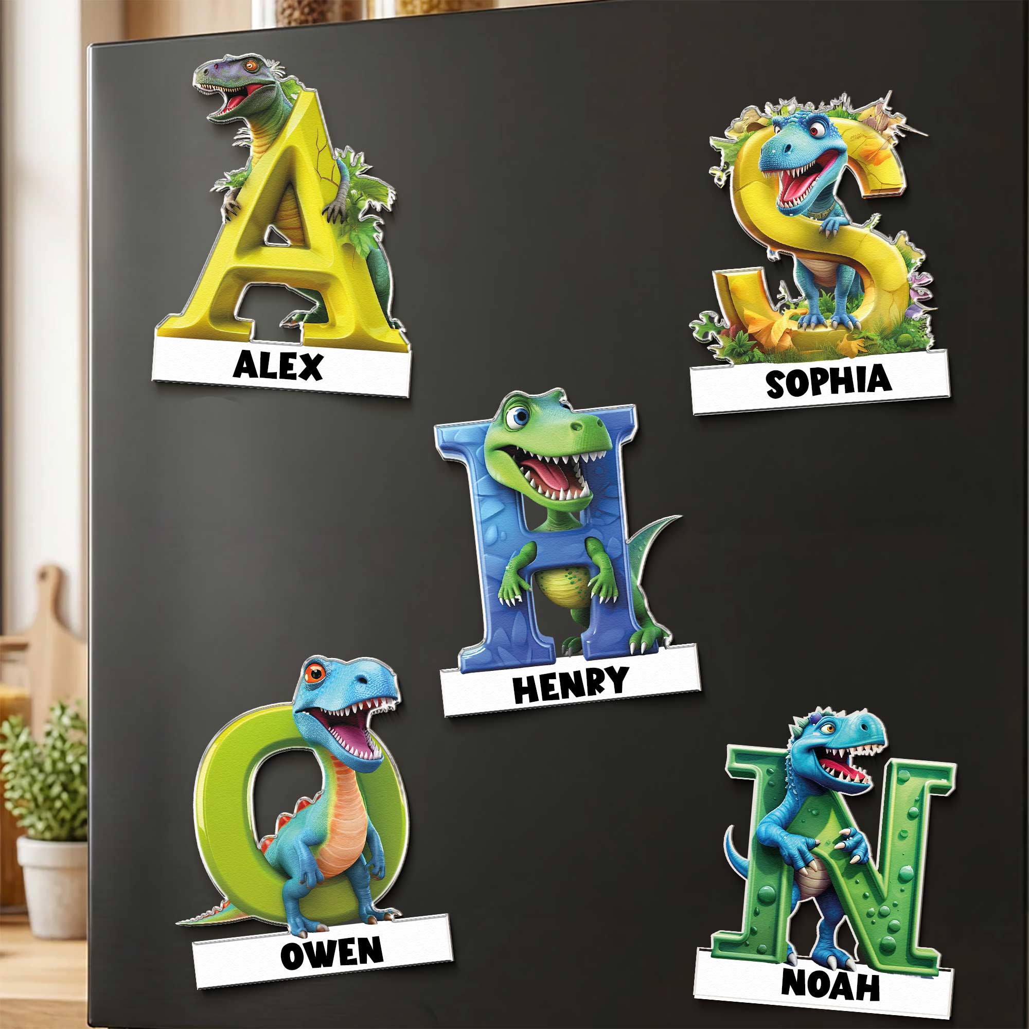 Dinosaur Alphabet - Personalized Magnet