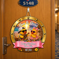 Duck Couples Cruise Door Signs Stateroom Decor Cruising Couple Vacation, Honey Moon - Personalized Wood Sign