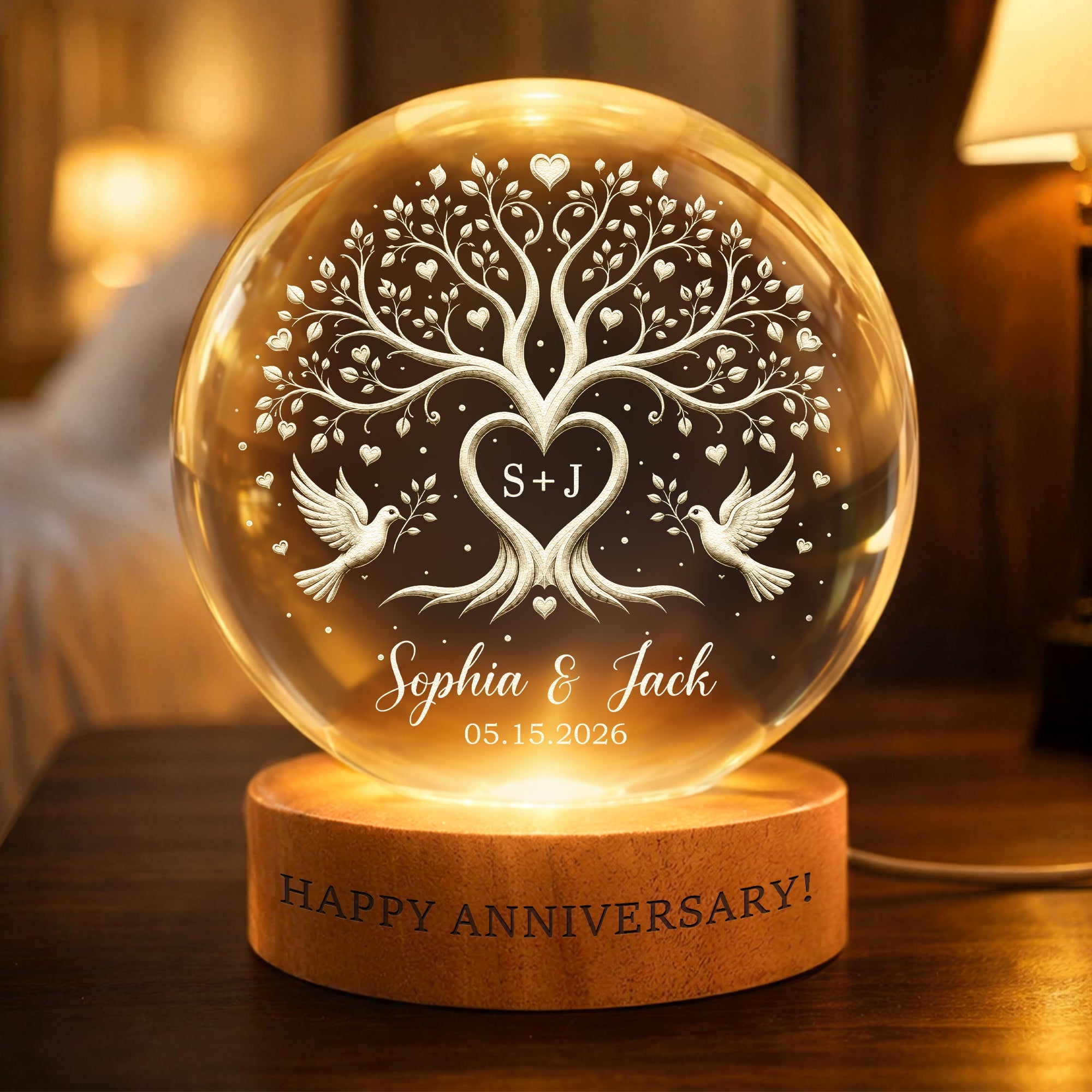 Forever & Always Couple Anniversary Gifts For Her, Him New Version - Personalized Night Light