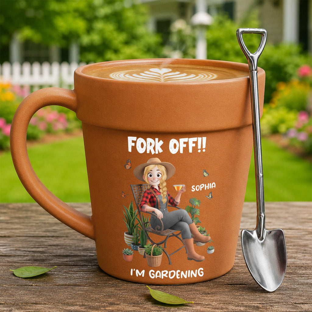 Fork Off!! I’m Gardening - Gifts For Her, Gardener, Mom, Grandma, Wife - Personalized Mug