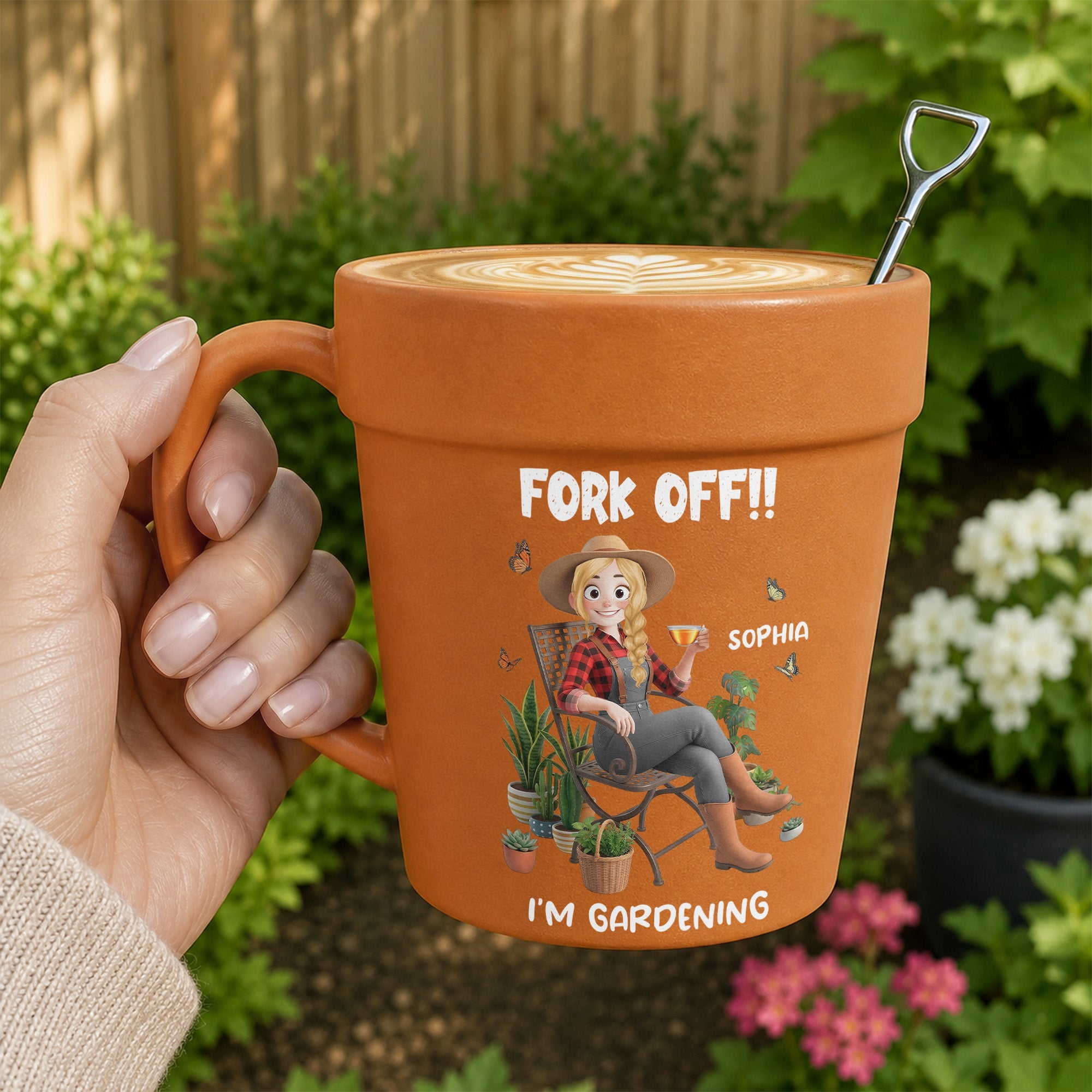 Fork Off!! I’m Gardening - Gifts For Her, Gardener, Mom, Grandma, Wife - Personalized Mug