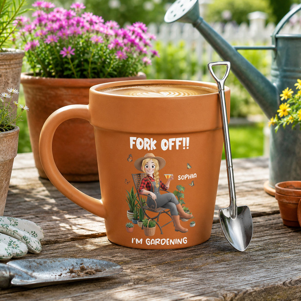 Fork Off!! I’m Gardening - Gifts For Her, Gardener, Mom, Grandma, Wife - Personalized Mug