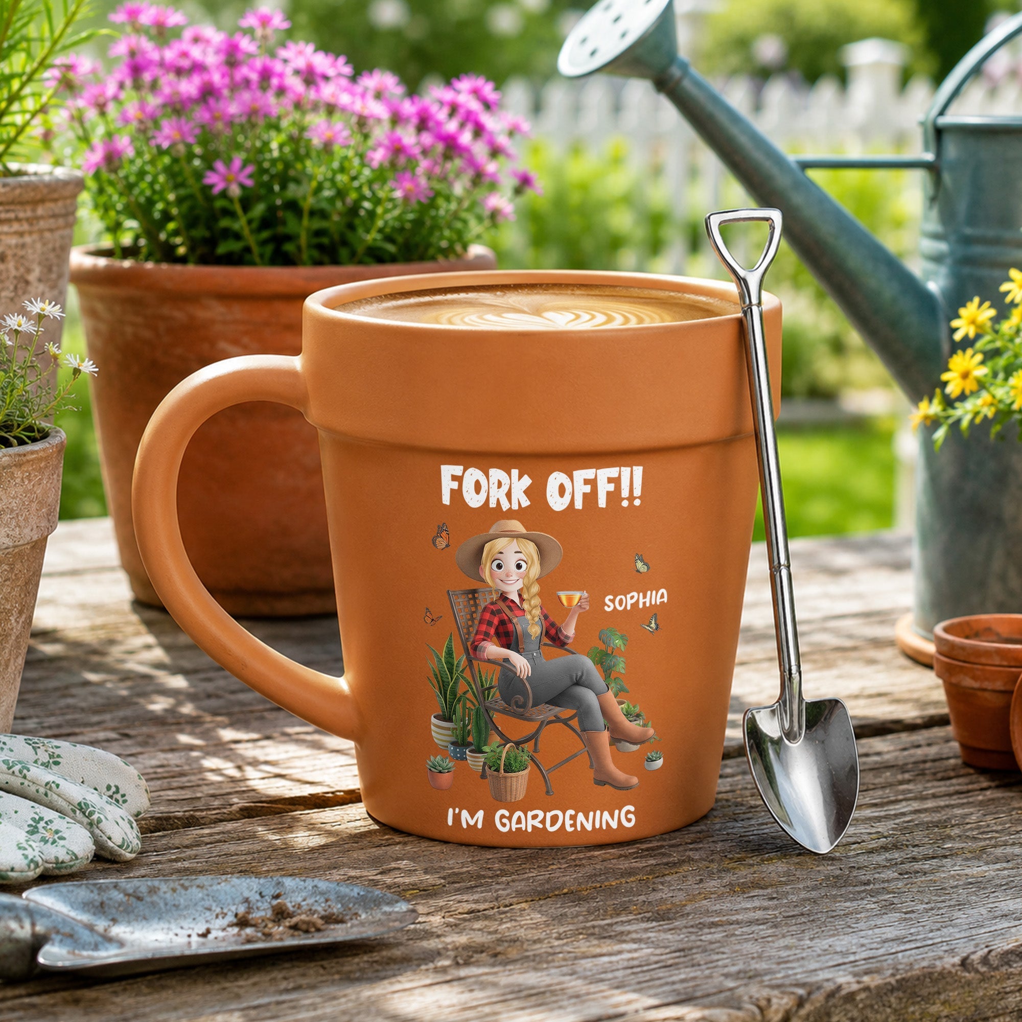 Fork Off!! I’m Gardening - Gifts For Her, Gardener, Mom, Grandma, Wife - Personalized Mug